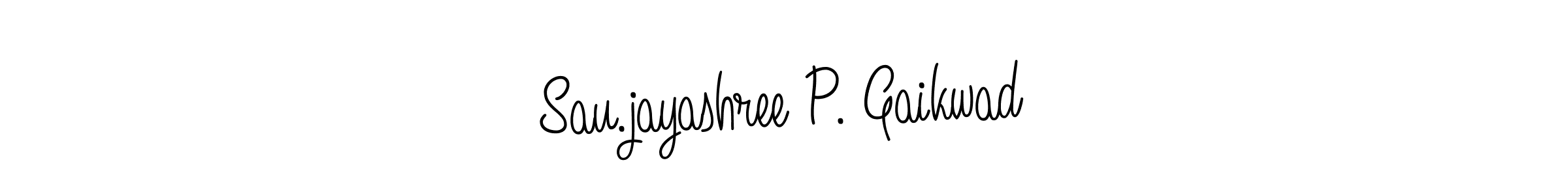 Sau.jayashree P. Gaikwad stylish signature style. Best Handwritten Sign (Angelique-Rose-font-FFP) for my name. Handwritten Signature Collection Ideas for my name Sau.jayashree P. Gaikwad. Sau.jayashree P. Gaikwad signature style 5 images and pictures png