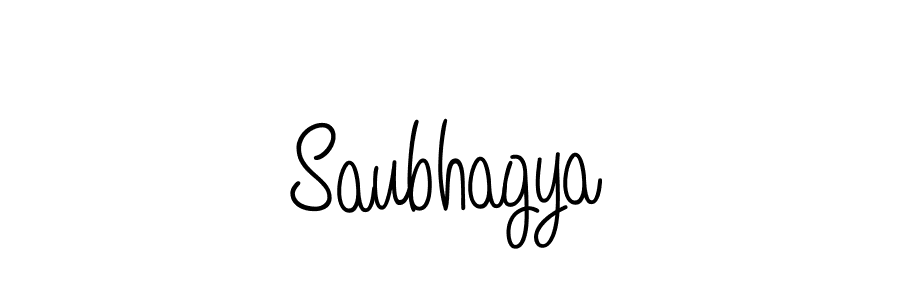 How to make Saubhagya name signature. Use Angelique-Rose-font-FFP style for creating short signs online. This is the latest handwritten sign. Saubhagya signature style 5 images and pictures png