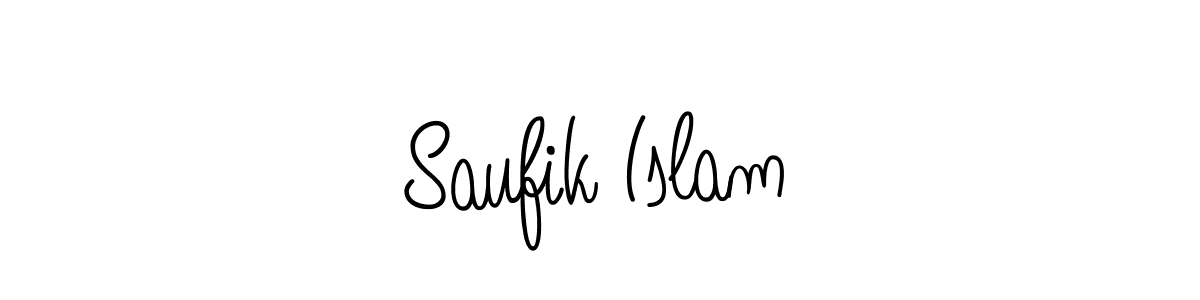 How to make Saufik Islam name signature. Use Angelique-Rose-font-FFP style for creating short signs online. This is the latest handwritten sign. Saufik Islam signature style 5 images and pictures png