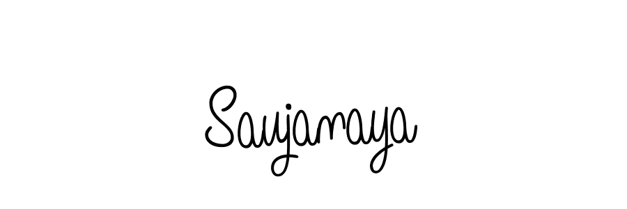 How to make Saujanaya name signature. Use Angelique-Rose-font-FFP style for creating short signs online. This is the latest handwritten sign. Saujanaya signature style 5 images and pictures png