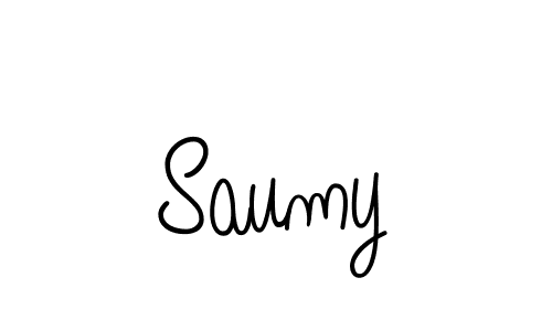 Create a beautiful signature design for name Saumy. With this signature (Angelique-Rose-font-FFP) fonts, you can make a handwritten signature for free. Saumy signature style 5 images and pictures png