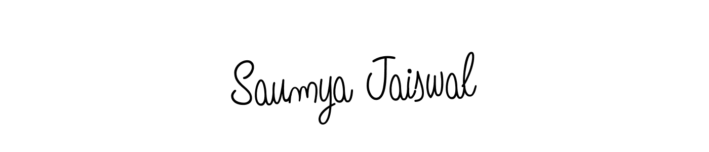 Use a signature maker to create a handwritten signature online. With this signature software, you can design (Angelique-Rose-font-FFP) your own signature for name Saumya Jaiswal. Saumya Jaiswal signature style 5 images and pictures png