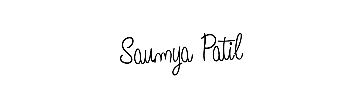 Create a beautiful signature design for name Saumya Patil. With this signature (Angelique-Rose-font-FFP) fonts, you can make a handwritten signature for free. Saumya Patil signature style 5 images and pictures png