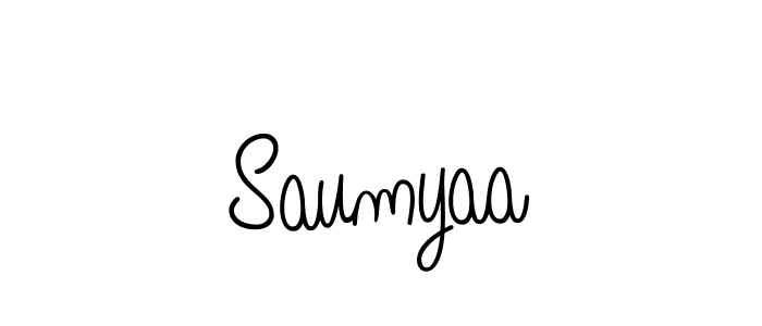 How to make Saumyaa name signature. Use Angelique-Rose-font-FFP style for creating short signs online. This is the latest handwritten sign. Saumyaa signature style 5 images and pictures png