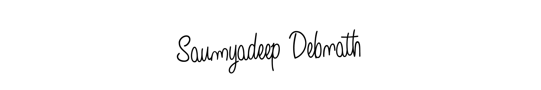 The best way (Angelique-Rose-font-FFP) to make a short signature is to pick only two or three words in your name. The name Saumyadeep Debnath include a total of six letters. For converting this name. Saumyadeep Debnath signature style 5 images and pictures png
