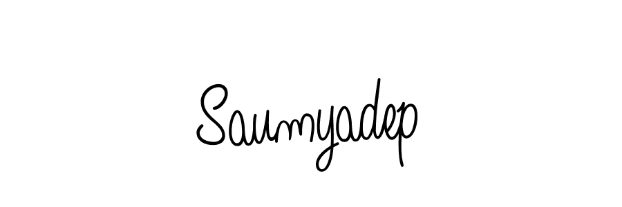 You should practise on your own different ways (Angelique-Rose-font-FFP) to write your name (Saumyadep) in signature. don't let someone else do it for you. Saumyadep signature style 5 images and pictures png
