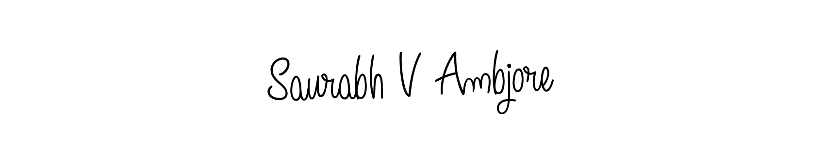 Make a beautiful signature design for name Saurabh V Ambjore. With this signature (Angelique-Rose-font-FFP) style, you can create a handwritten signature for free. Saurabh V Ambjore signature style 5 images and pictures png