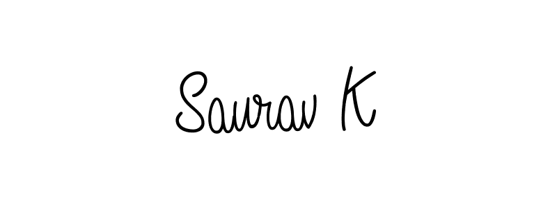 Design your own signature with our free online signature maker. With this signature software, you can create a handwritten (Angelique-Rose-font-FFP) signature for name Saurav K. Saurav K signature style 5 images and pictures png