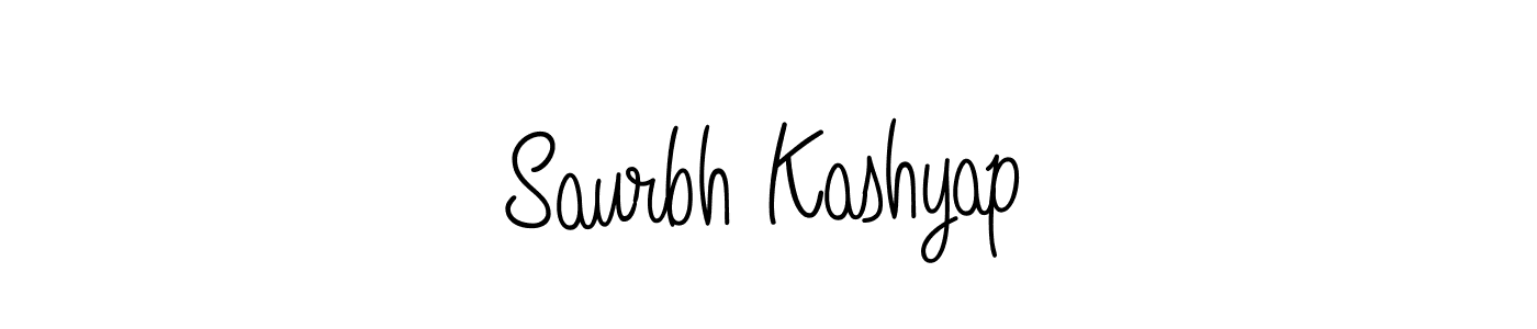 Create a beautiful signature design for name Saurbh Kashyap. With this signature (Angelique-Rose-font-FFP) fonts, you can make a handwritten signature for free. Saurbh Kashyap signature style 5 images and pictures png