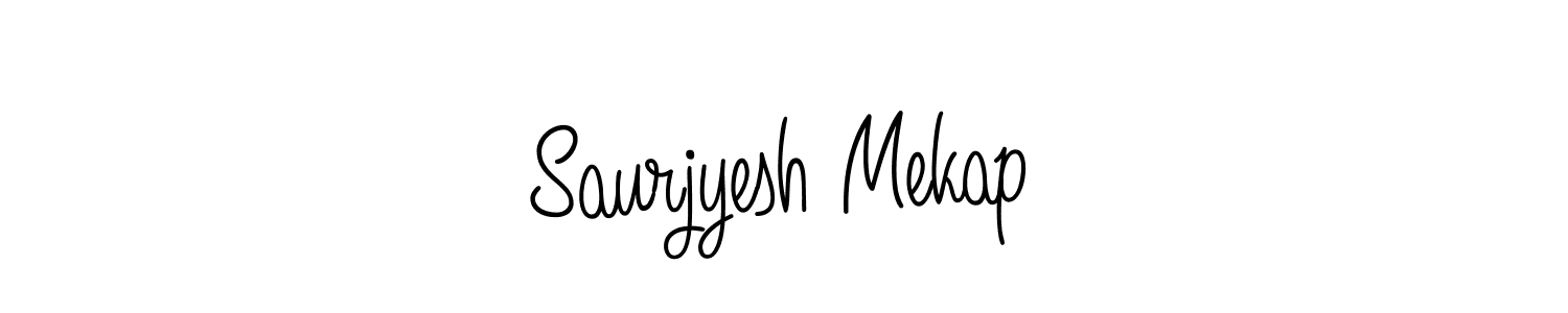 Saurjyesh Mekap stylish signature style. Best Handwritten Sign (Angelique-Rose-font-FFP) for my name. Handwritten Signature Collection Ideas for my name Saurjyesh Mekap. Saurjyesh Mekap signature style 5 images and pictures png