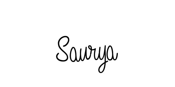 Design your own signature with our free online signature maker. With this signature software, you can create a handwritten (Angelique-Rose-font-FFP) signature for name Saurya. Saurya signature style 5 images and pictures png