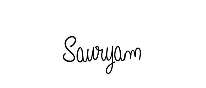 How to make Sauryam name signature. Use Angelique-Rose-font-FFP style for creating short signs online. This is the latest handwritten sign. Sauryam signature style 5 images and pictures png