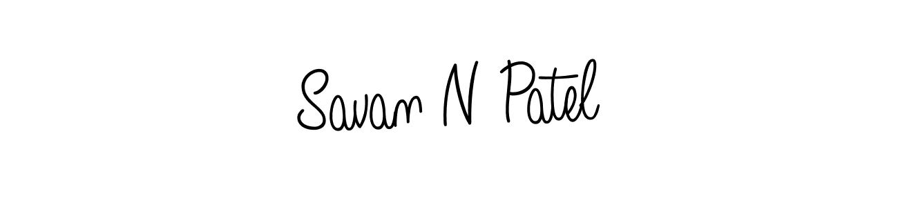 You should practise on your own different ways (Angelique-Rose-font-FFP) to write your name (Savan N Patel) in signature. don't let someone else do it for you. Savan N Patel signature style 5 images and pictures png