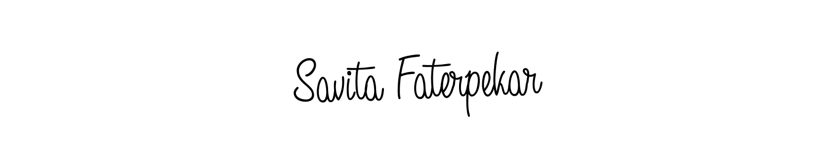 The best way (Angelique-Rose-font-FFP) to make a short signature is to pick only two or three words in your name. The name Savita Faterpekar include a total of six letters. For converting this name. Savita Faterpekar signature style 5 images and pictures png