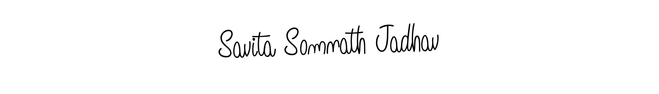 Make a beautiful signature design for name Savita Somnath Jadhav. With this signature (Angelique-Rose-font-FFP) style, you can create a handwritten signature for free. Savita Somnath Jadhav signature style 5 images and pictures png