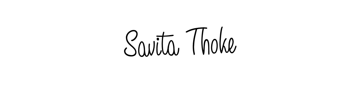 Create a beautiful signature design for name Savita Thoke. With this signature (Angelique-Rose-font-FFP) fonts, you can make a handwritten signature for free. Savita Thoke signature style 5 images and pictures png