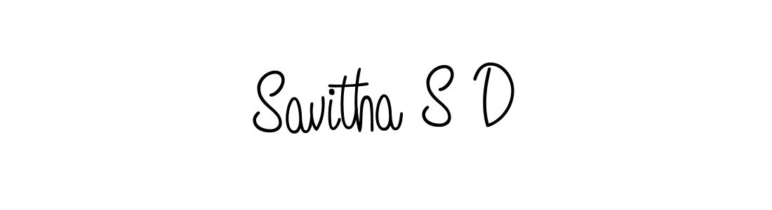 Savitha S D stylish signature style. Best Handwritten Sign (Angelique-Rose-font-FFP) for my name. Handwritten Signature Collection Ideas for my name Savitha S D. Savitha S D signature style 5 images and pictures png