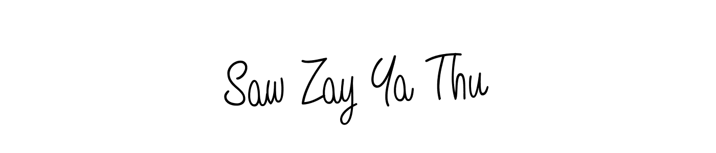 Make a short Saw Zay Ya Thu signature style. Manage your documents anywhere anytime using Angelique-Rose-font-FFP. Create and add eSignatures, submit forms, share and send files easily. Saw Zay Ya Thu signature style 5 images and pictures png