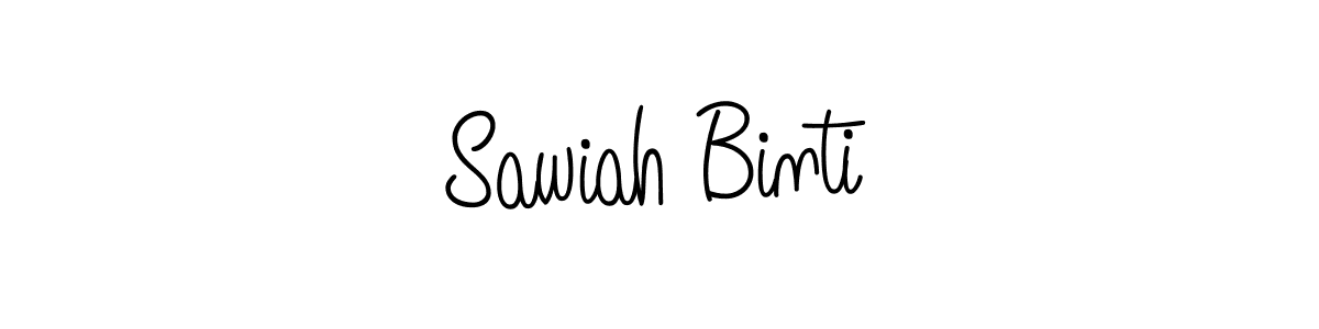 You should practise on your own different ways (Angelique-Rose-font-FFP) to write your name (Sawiah Binti) in signature. don't let someone else do it for you. Sawiah Binti signature style 5 images and pictures png