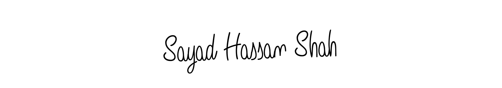 The best way (Angelique-Rose-font-FFP) to make a short signature is to pick only two or three words in your name. The name Sayad Hassan Shah include a total of six letters. For converting this name. Sayad Hassan Shah signature style 5 images and pictures png