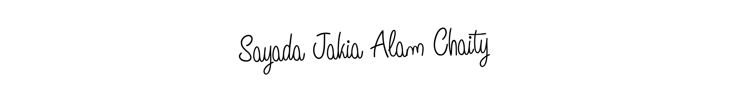 The best way (Angelique-Rose-font-FFP) to make a short signature is to pick only two or three words in your name. The name Sayada Jakia Alam Chaity include a total of six letters. For converting this name. Sayada Jakia Alam Chaity signature style 5 images and pictures png