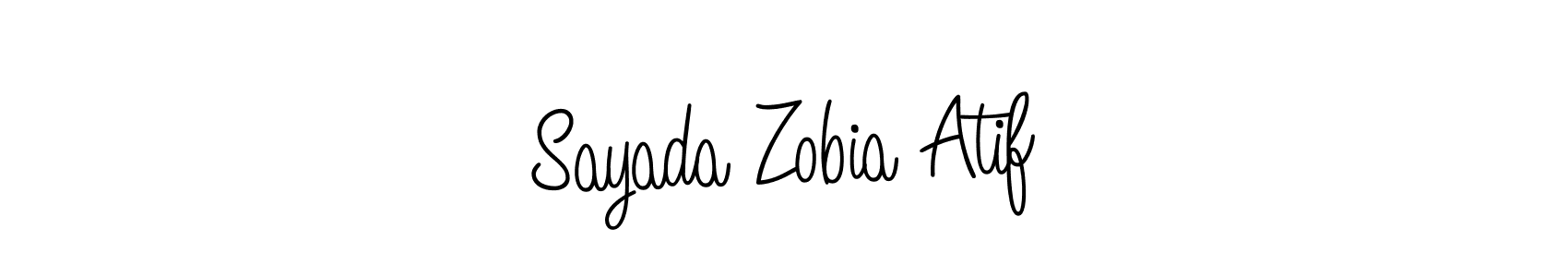 Use a signature maker to create a handwritten signature online. With this signature software, you can design (Angelique-Rose-font-FFP) your own signature for name Sayada Zobia Atif. Sayada Zobia Atif signature style 5 images and pictures png