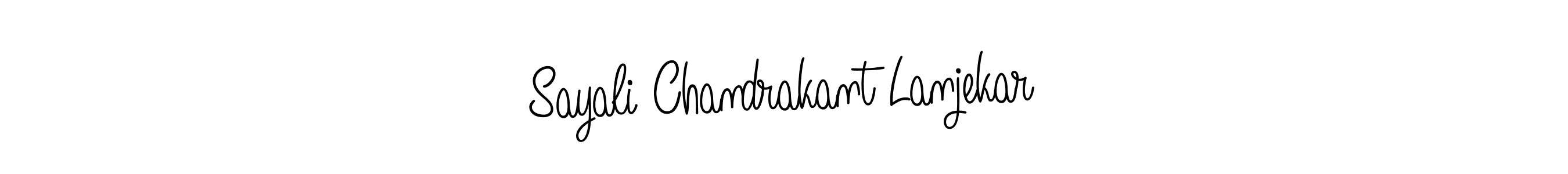 The best way (Angelique-Rose-font-FFP) to make a short signature is to pick only two or three words in your name. The name Sayali Chandrakant Lanjekar include a total of six letters. For converting this name. Sayali Chandrakant Lanjekar signature style 5 images and pictures png