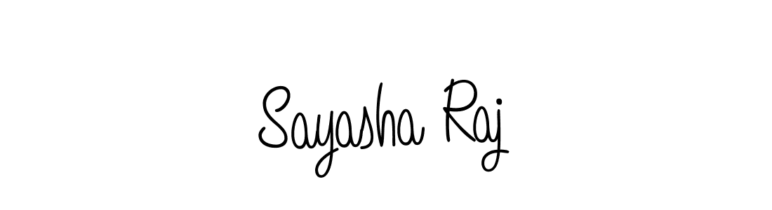 How to make Sayasha Raj name signature. Use Angelique-Rose-font-FFP style for creating short signs online. This is the latest handwritten sign. Sayasha Raj signature style 5 images and pictures png