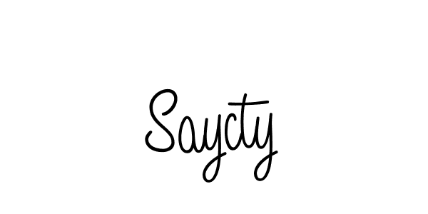You should practise on your own different ways (Angelique-Rose-font-FFP) to write your name (Saycty) in signature. don't let someone else do it for you. Saycty signature style 5 images and pictures png