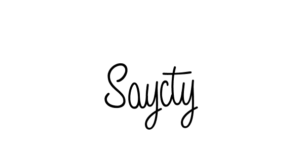 You should practise on your own different ways (Angelique-Rose-font-FFP) to write your name (Saycty) in signature. don't let someone else do it for you. Saycty signature style 5 images and pictures png