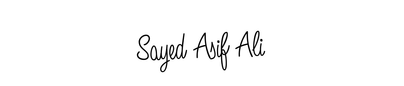 Use a signature maker to create a handwritten signature online. With this signature software, you can design (Angelique-Rose-font-FFP) your own signature for name Sayed Asif Ali. Sayed Asif Ali signature style 5 images and pictures png