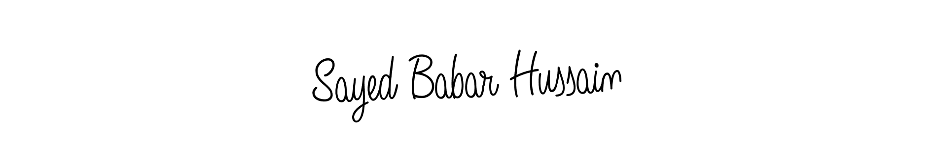The best way (Angelique-Rose-font-FFP) to make a short signature is to pick only two or three words in your name. The name Sayed Babar Hussain include a total of six letters. For converting this name. Sayed Babar Hussain signature style 5 images and pictures png
