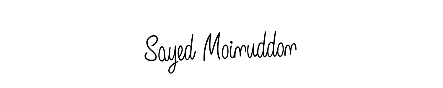 Make a beautiful signature design for name Sayed Moinuddon. With this signature (Angelique-Rose-font-FFP) style, you can create a handwritten signature for free. Sayed Moinuddon signature style 5 images and pictures png
