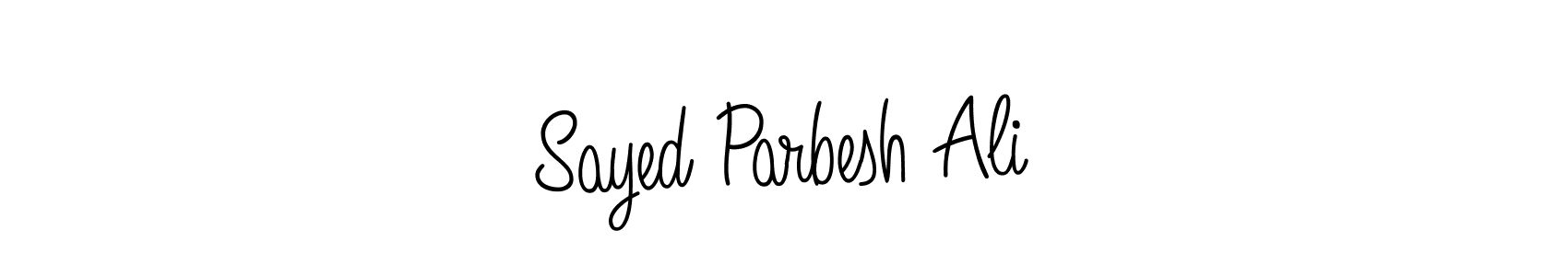 How to make Sayed Parbesh Ali name signature. Use Angelique-Rose-font-FFP style for creating short signs online. This is the latest handwritten sign. Sayed Parbesh Ali signature style 5 images and pictures png