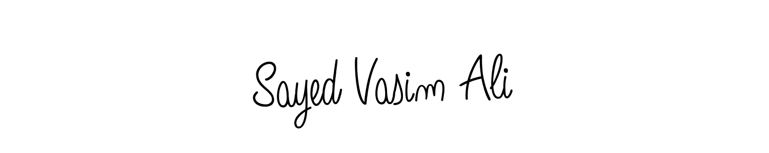 Use a signature maker to create a handwritten signature online. With this signature software, you can design (Angelique-Rose-font-FFP) your own signature for name Sayed Vasim Ali. Sayed Vasim Ali signature style 5 images and pictures png