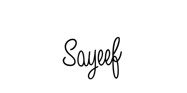 Make a beautiful signature design for name Sayeef. With this signature (Angelique-Rose-font-FFP) style, you can create a handwritten signature for free. Sayeef signature style 5 images and pictures png