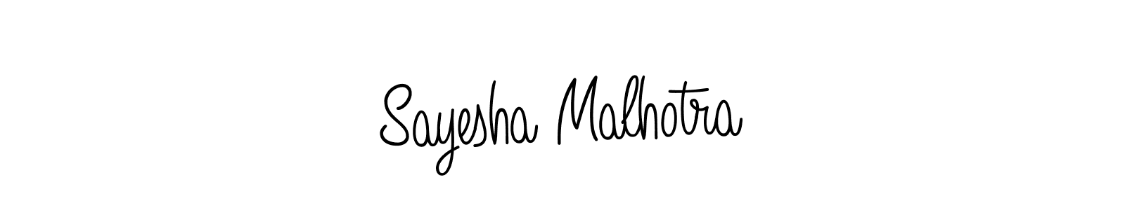 Create a beautiful signature design for name Sayesha Malhotra. With this signature (Angelique-Rose-font-FFP) fonts, you can make a handwritten signature for free. Sayesha Malhotra signature style 5 images and pictures png