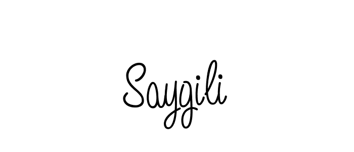 Use a signature maker to create a handwritten signature online. With this signature software, you can design (Angelique-Rose-font-FFP) your own signature for name Saygili. Saygili signature style 5 images and pictures png