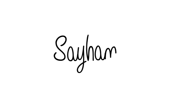 Create a beautiful signature design for name Sayhan. With this signature (Angelique-Rose-font-FFP) fonts, you can make a handwritten signature for free. Sayhan signature style 5 images and pictures png