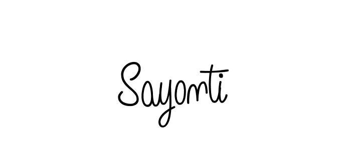 Design your own signature with our free online signature maker. With this signature software, you can create a handwritten (Angelique-Rose-font-FFP) signature for name Sayonti. Sayonti signature style 5 images and pictures png