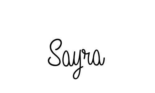 Make a beautiful signature design for name Sayra. With this signature (Angelique-Rose-font-FFP) style, you can create a handwritten signature for free. Sayra signature style 5 images and pictures png