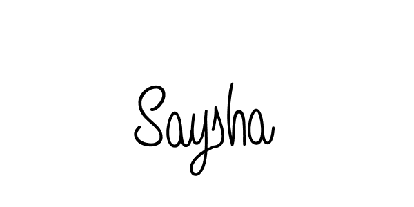 The best way (Angelique-Rose-font-FFP) to make a short signature is to pick only two or three words in your name. The name Saysha include a total of six letters. For converting this name. Saysha signature style 5 images and pictures png