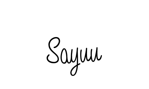Make a beautiful signature design for name Sayuu. With this signature (Angelique-Rose-font-FFP) style, you can create a handwritten signature for free. Sayuu signature style 5 images and pictures png