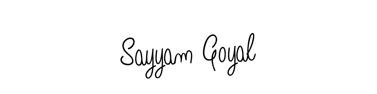 Create a beautiful signature design for name Sayyam Goyal. With this signature (Angelique-Rose-font-FFP) fonts, you can make a handwritten signature for free. Sayyam Goyal signature style 5 images and pictures png