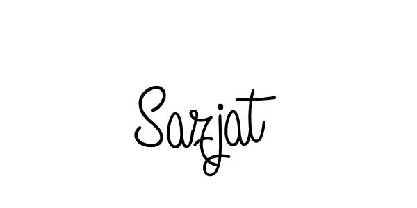 Make a beautiful signature design for name Sazjat. With this signature (Angelique-Rose-font-FFP) style, you can create a handwritten signature for free. Sazjat signature style 5 images and pictures png