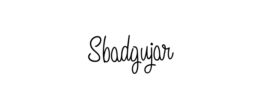 How to make Sbadgujar name signature. Use Angelique-Rose-font-FFP style for creating short signs online. This is the latest handwritten sign. Sbadgujar signature style 5 images and pictures png