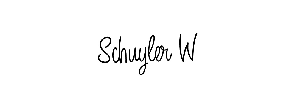 Design your own signature with our free online signature maker. With this signature software, you can create a handwritten (Angelique-Rose-font-FFP) signature for name Schuyler W. Schuyler W signature style 5 images and pictures png