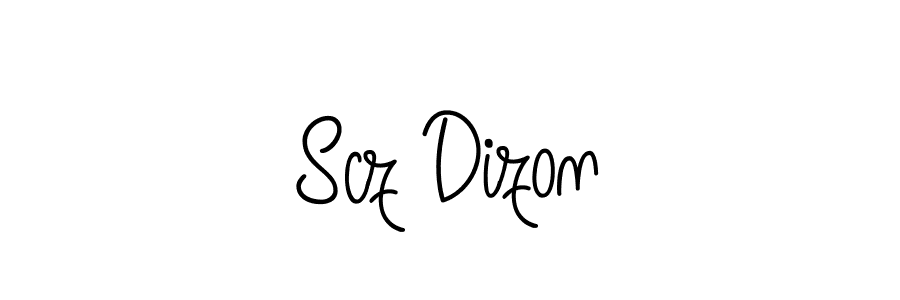 How to make Scz Dizon name signature. Use Angelique-Rose-font-FFP style for creating short signs online. This is the latest handwritten sign. Scz Dizon signature style 5 images and pictures png