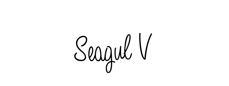 Use a signature maker to create a handwritten signature online. With this signature software, you can design (Angelique-Rose-font-FFP) your own signature for name Seagul V. Seagul V signature style 5 images and pictures png