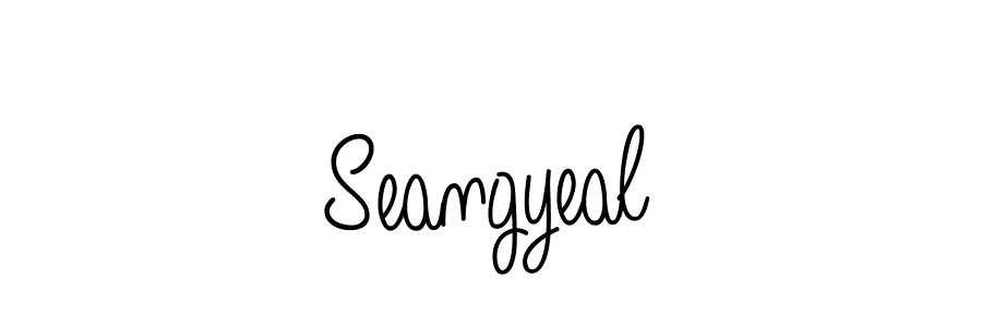 Use a signature maker to create a handwritten signature online. With this signature software, you can design (Angelique-Rose-font-FFP) your own signature for name Seangyeal. Seangyeal signature style 5 images and pictures png